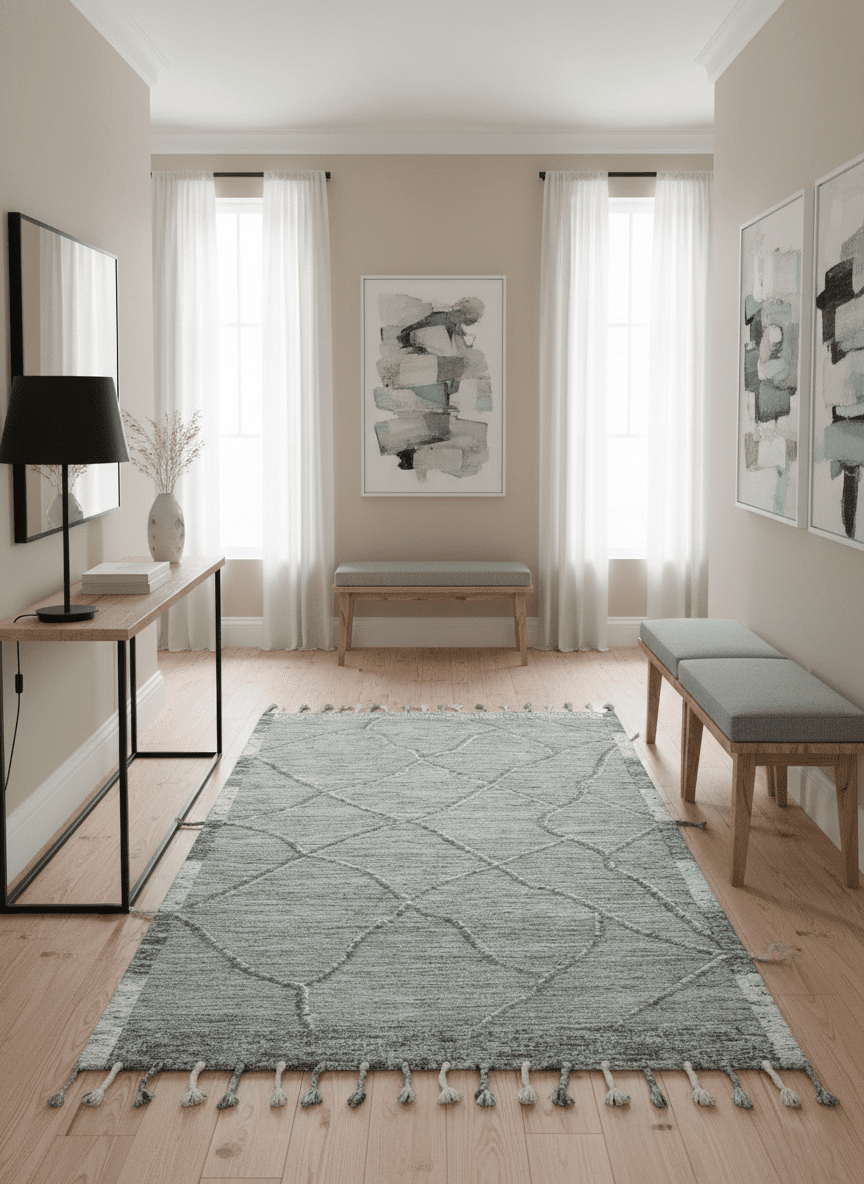 Modern Geometrical Hand carved Texture Gray, Ivory and Charcoal Hand Knotted 5x8 wool Area Rug