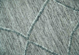 Modern Geometrical Hand carved Texture Gray, Ivory and Charcoal Hand Knotted 5x8 wool Area Rug