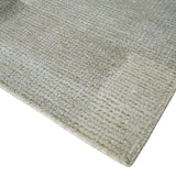 Modern Geometrical Hand knotted 2x3 Gray, Beige and Silver Area Rug