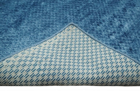 Modern Geometrical Hand Made 2x3 Blue Art silk Area Rug
