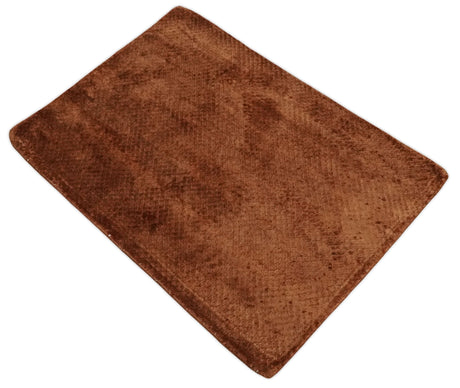Modern Geometrical Hand Made 2x3 Brown Art silk Area Rug