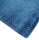 Modern Geometrical Hand Made 2x4 Blue Art silk Area Rug