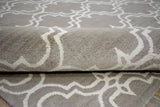 Modern Geometrical Hand Tufted Silver Wool 8x10 Area Rug