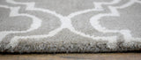 Modern Geometrical Hand Tufted Silver Wool 8x10 Area Rug