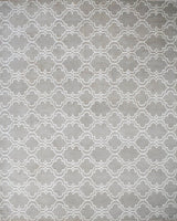 Modern Geometrical Hand Tufted Silver Wool 8x10 Area Rug