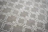 Modern Geometrical Hand Tufted Silver Wool 8x10 Area Rug