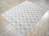 Modern Geometrical Hand Tufted Silver Wool 8x10 Area Rug
