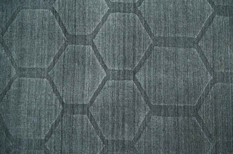 Modern Geometrical Hand Woven 2x3 Charcoal Area Rug made with Art Silk | N7123-Area Rug-Parc Decor
