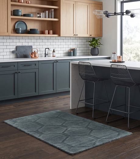 Modern Geometrical Hand Woven 2x3 Charcoal Art Silk Area Rug