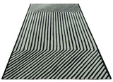 Modern Geometrical Pattern Black And White Hand Tufted Custom Made wool rug