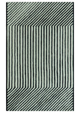 Modern Geometrical Pattern Black And White Hand Tufted Custom Made wool rug