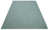Modern Geometrical Pattern Ivory and Silver Hand Knotted 10x13 Wool Rug