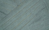 Modern Geometrical Pattern Ivory and Silver Hand Knotted 10x13 Wool Rug