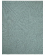 Modern Geometrical Pattern Ivory and Silver Hand Knotted 10x13 Wool Rug
