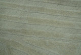 Modern Geometrical Pattern Silver Hand Knotted 10x13 Wool Area Rug