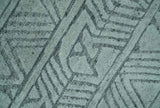 Modern Geometrical Silver and Gray Chevron Design Hand Carved wool Rug