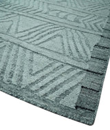 Modern Geometrical Silver and Gray Chevron Design Hand Carved wool Rug