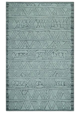 Modern Geometrical Silver and Gray Chevron Design Hand Carved wool Rug