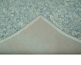 Modern Geometrical Teal and Ivory Hand Tufted Custom Made wool area rug