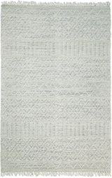 Modern Geometrical White Dhurrie Wool Area Rug