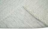 Modern Geometrical White Dhurrie Wool Area Rug