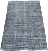 Modern Gray and Black Hand Loom Viscose 5x8 Area Rug