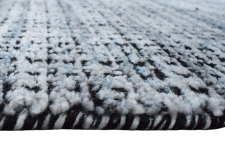 Modern Gray and Black Hand Loom Viscose 5x8 Area Rug