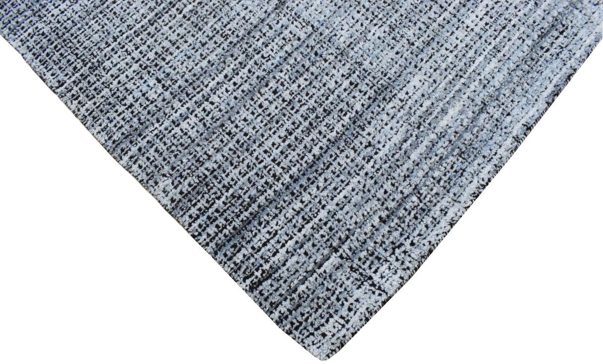 Modern Gray and Black Hand Loom Viscose 5x8 Area Rug