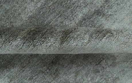 Modern Gray Solid Design 6x8.7 Hand Knotted Wool Area Rug
