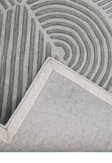 Modern Grey Lines Hand Tufted 5x7 Wool Area Rug