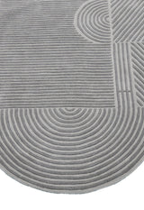 Modern Grey Lines Hand Tufted 5x7 Wool Area Rug