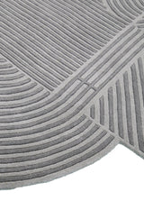 Modern Grey Lines Hand Tufted 5x7 Wool Area Rug