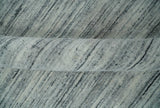 Modern Handloom Ivory, Charcoal, Silver 8x10 Contemporary Wool Area Rug