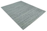 Modern Handloom Ivory, Charcoal, Silver 8x10 Contemporary Wool Area Rug