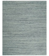 Modern Handloom Ivory, Charcoal, Silver 8x10 Contemporary Wool Area Rug