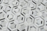 Modern Handmade Ivory and Silver Genuine Leather Area Rug
