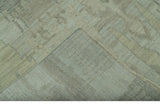 Modern Ikat Design distressed Beige And Charcoal Hand Knotted Custom Made wool rug