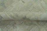 Modern Ikat Design distressed Beige And Charcoal Hand Knotted Custom Made wool rug