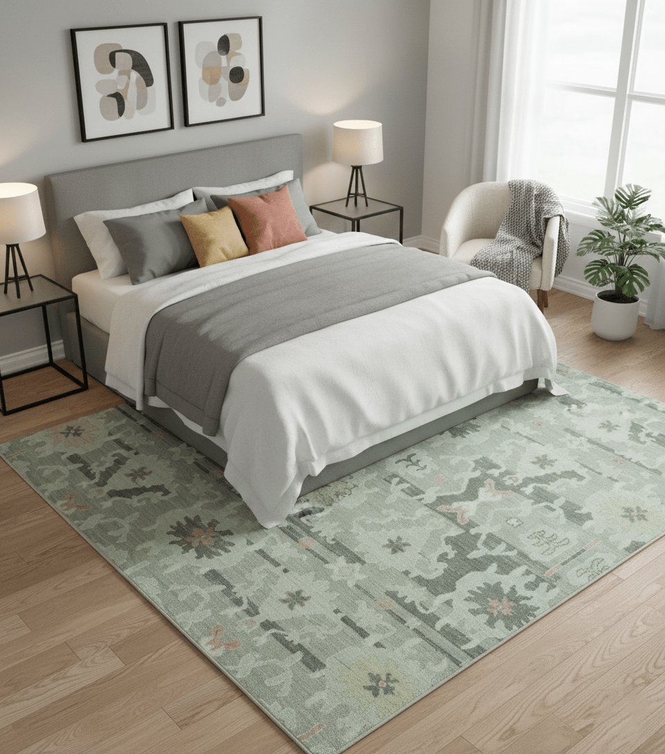 Modern Ikat Design Silver And Blue 8X10 Hand Knotted wool rug