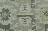 Modern Ikat Design Silver And Blue 8X10 Hand Knotted wool rug