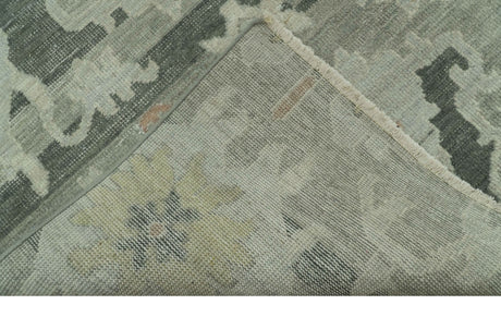 Modern Ikat Design Silver And Blue 8X10 Hand Knotted wool rug