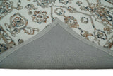 Modern Ivory And Blue Hand Tufted 5x8 Wool Textured Loop Area Rug