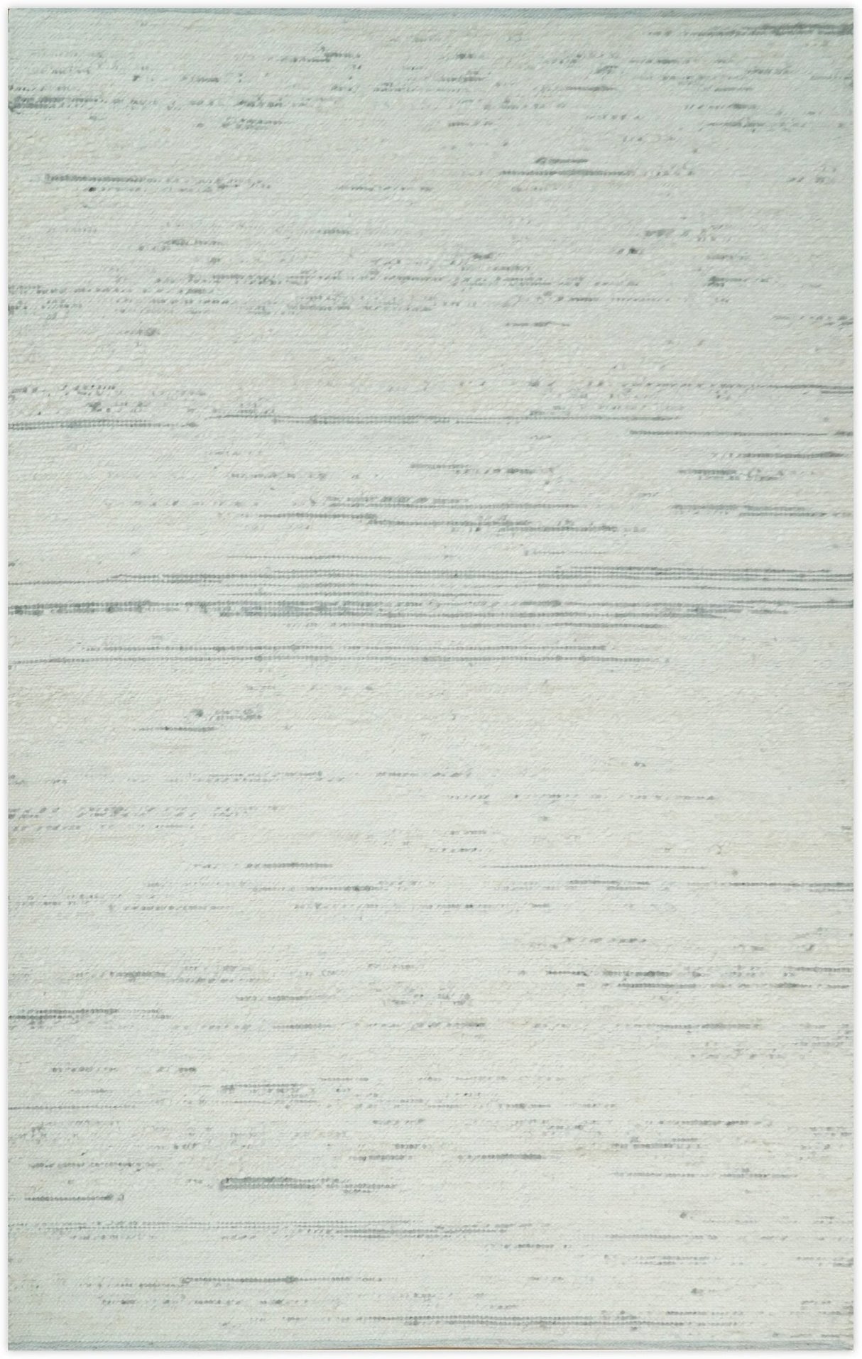Modern Ivory and Gray Hand Made 5x8 Wool Area Rug