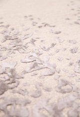 Modern Lace Border Beige Hand Tufted 5x5 Wool Area Rug