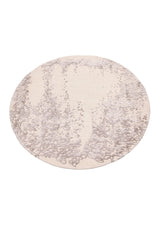 Modern Lace Border Beige Hand Tufted 5x5 Wool Area Rug