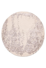 Modern Lace Border Beige Hand Tufted 5x5 Wool Area Rug