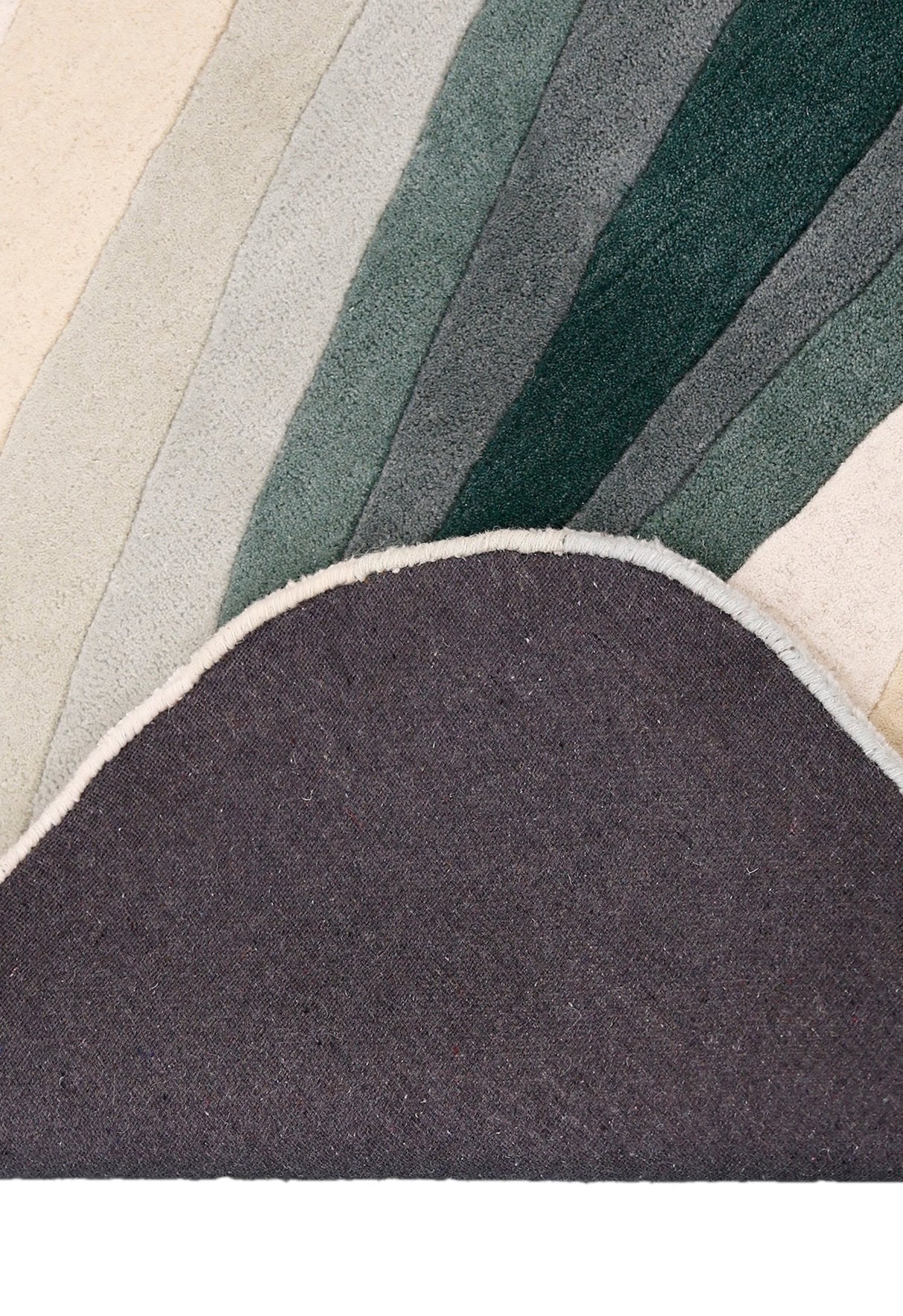Modern Layered Pattern Green Hand Tufted 5x8 Wool Rug