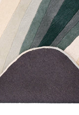Modern Layered Pattern Green Hand Tufted 5x8 Wool Rug