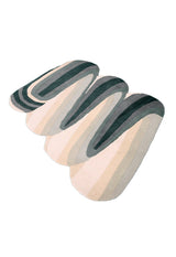 Modern Layered Pattern Green Hand Tufted 5x8 Wool Rug