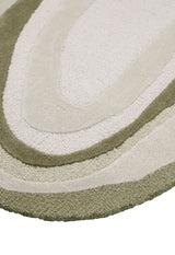 Modern Layered Pattern Ivory Hand Tufted 5x7 Wool Rug